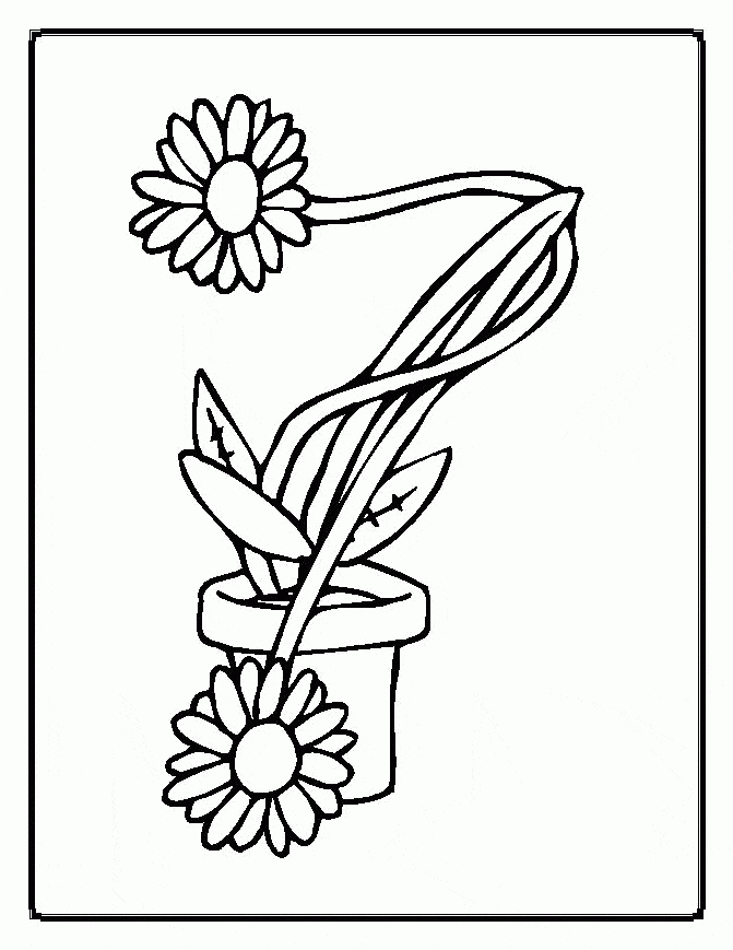 Flower Pot Coloring Picture Smile Coloring Page