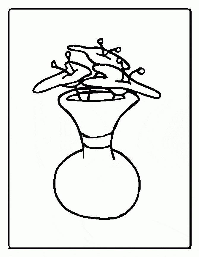 Flower Pot Cute Coloring Image Coloring Page