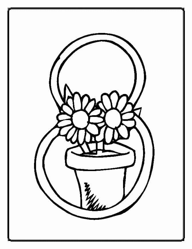 Flower Pot Free Printable Image Coloring Page