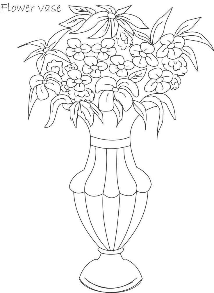 Flower Pot Image Coloring Page