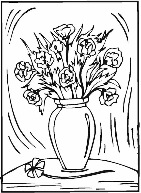 Flower Vase Coloring Pages Coloring Page