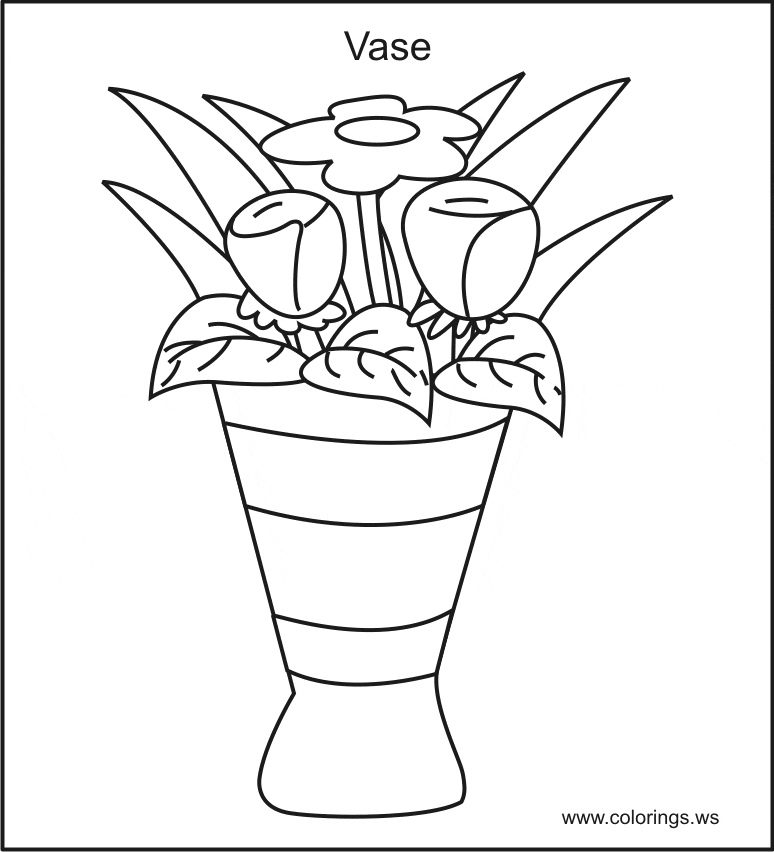 Flower Vase Coloring Picture Coloring Page