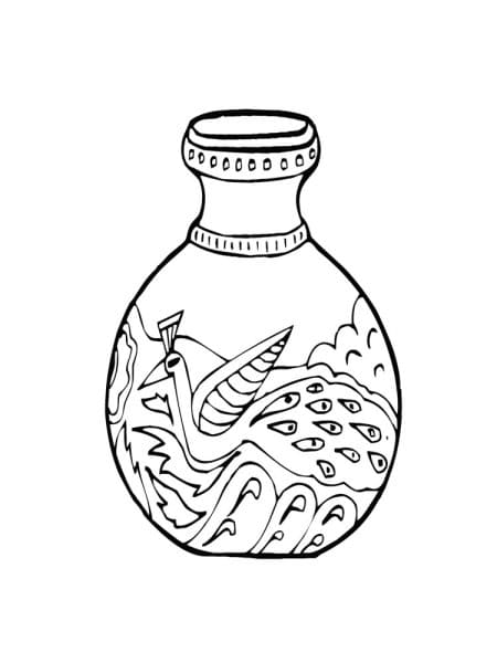 Flower Vase Cool Image Coloring Page
