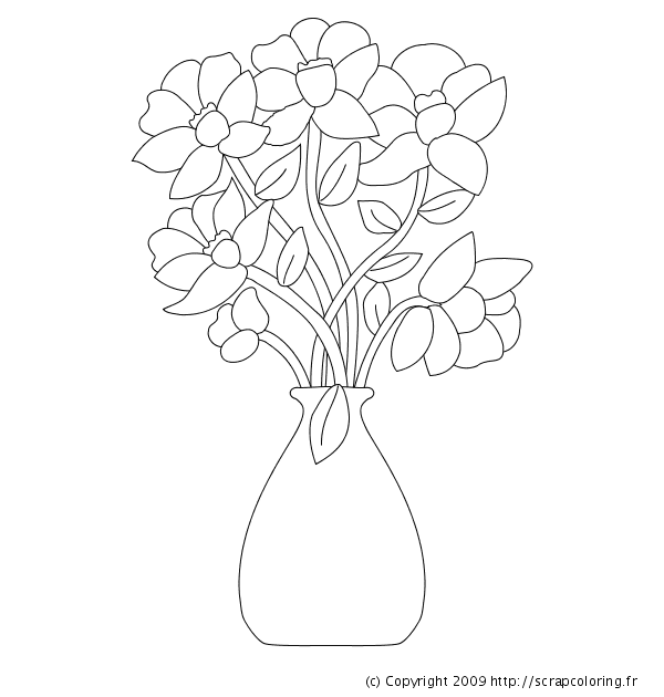 Flower Vase Image Free Printable Coloring Page