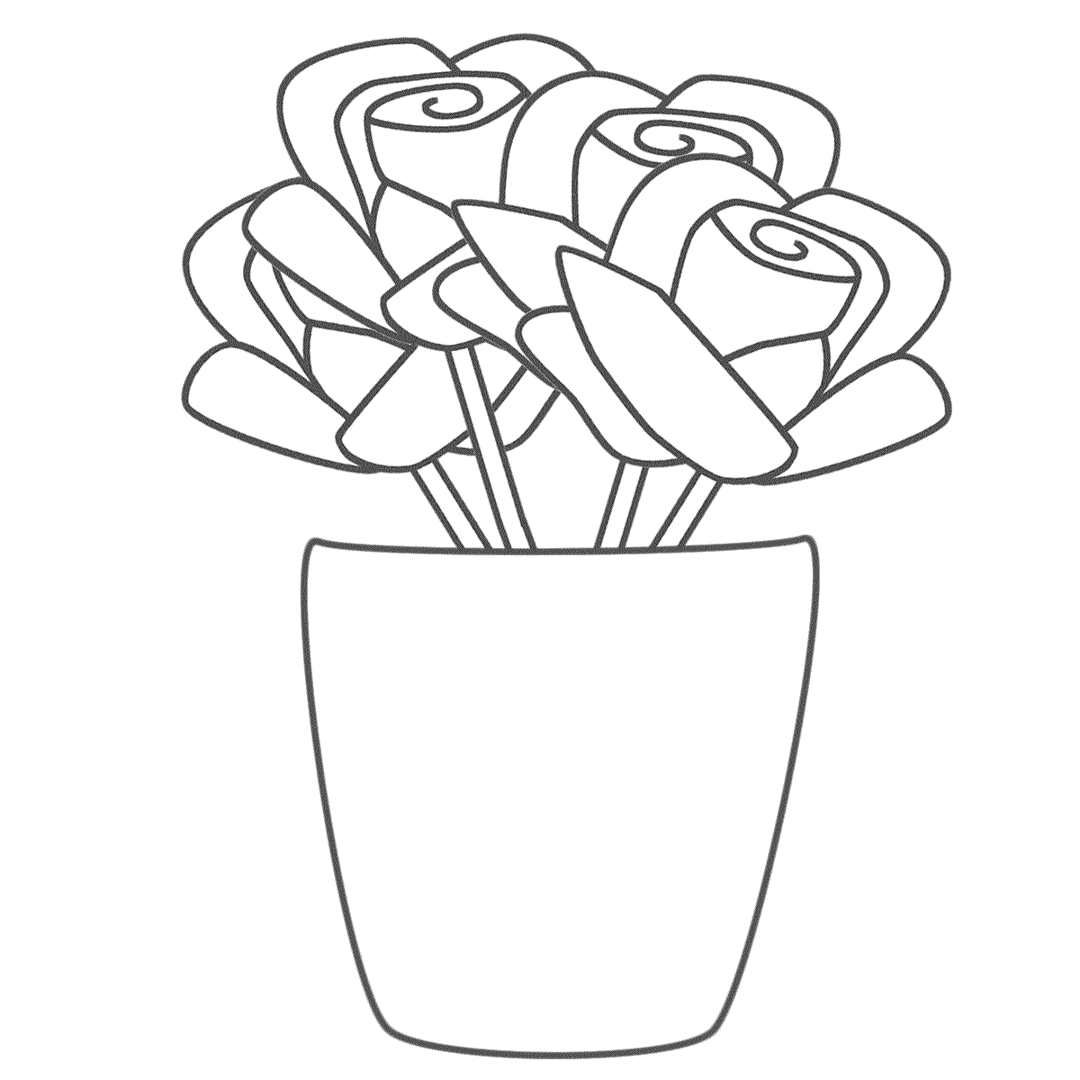 Flower Vase Image Picture Coloring Page