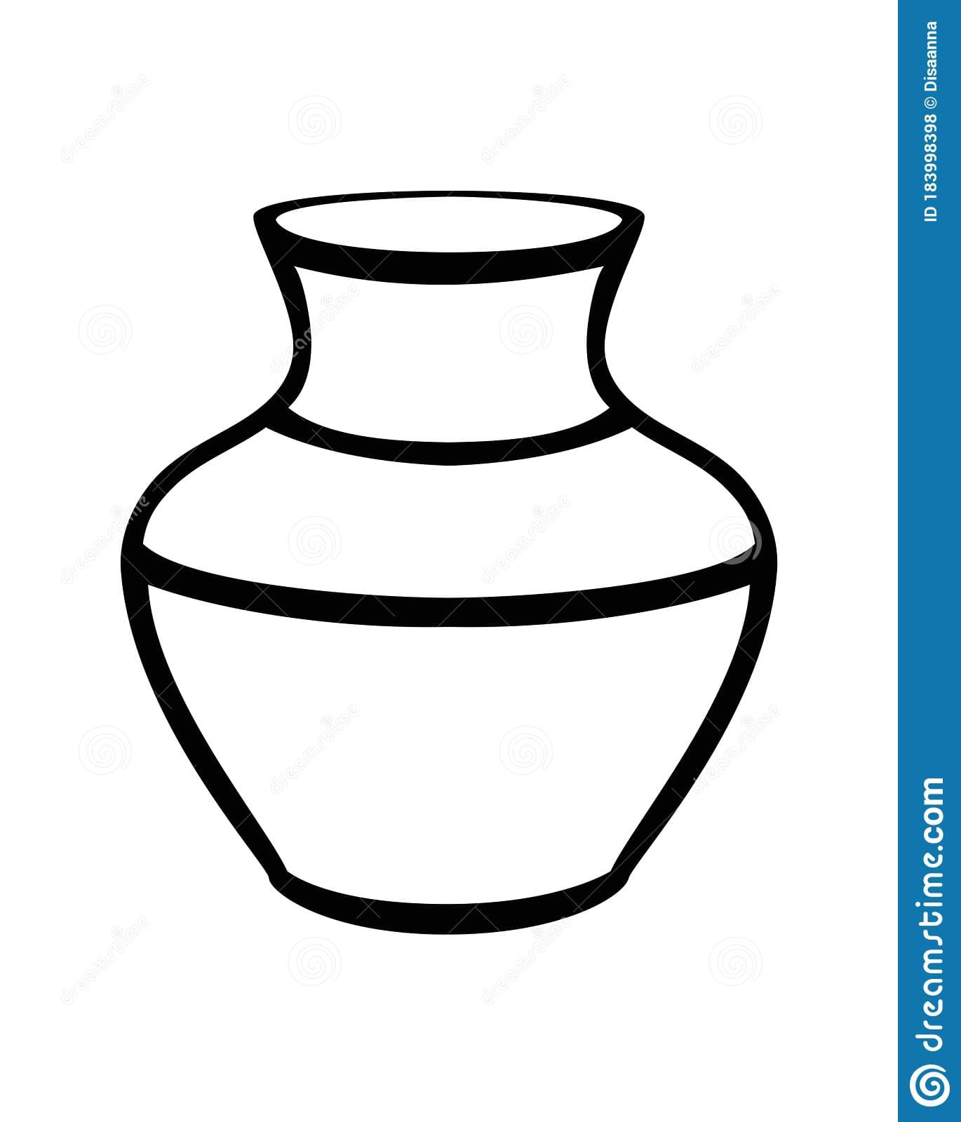 Flower Vase Picture Cute Coloring Page
