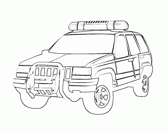 Ford Truck Police Car Image Coloring Page