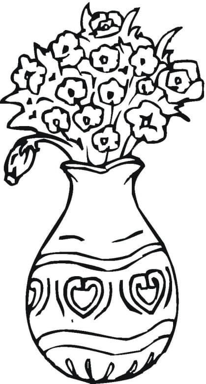 Free Coloring Pages Flower Vases Image Coloring Page