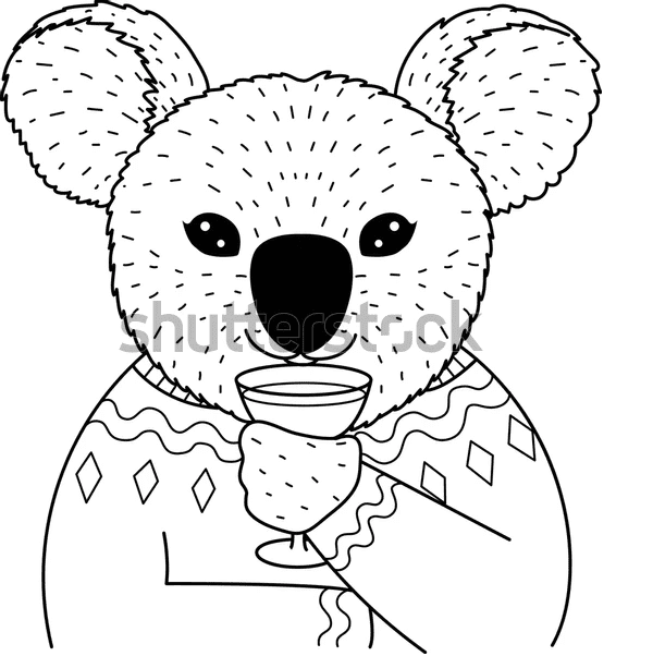 Free Koala Cute For Kids Coloring Page