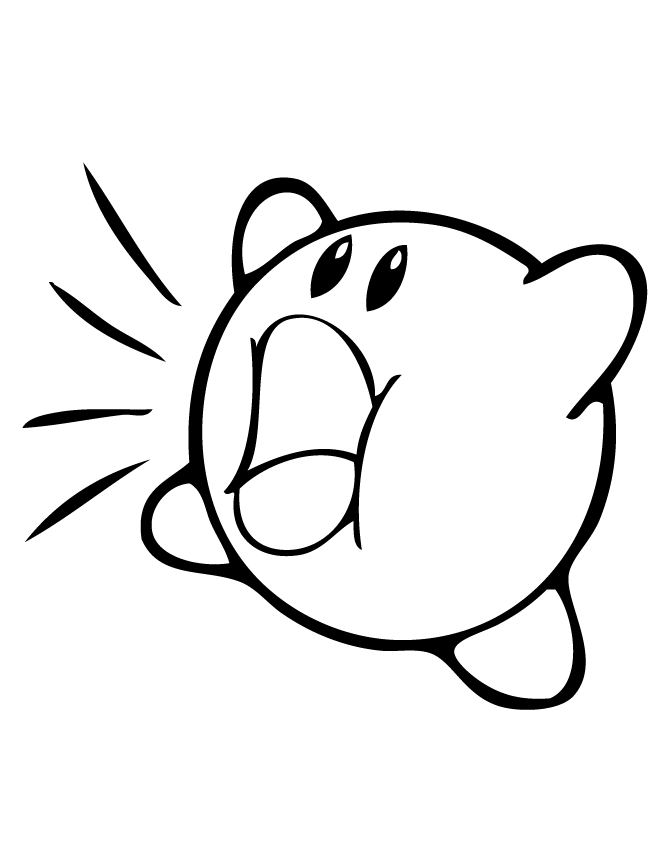 Free Printable Kirby Image Coloring Page