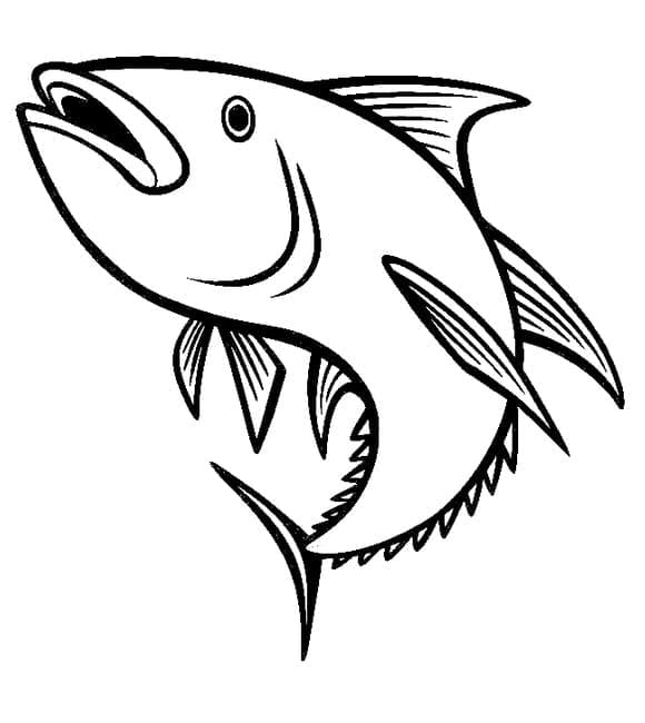 Free Printable Tuna Fish Coloring Page