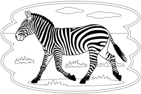 Free Printable Zebra Coloring Page