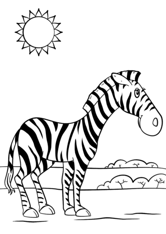 Free Printable Cartoon Zebra