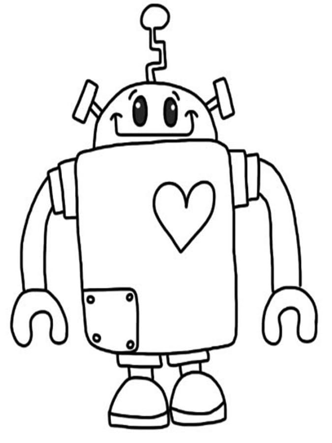 Free Robot Sweet Coloring Page