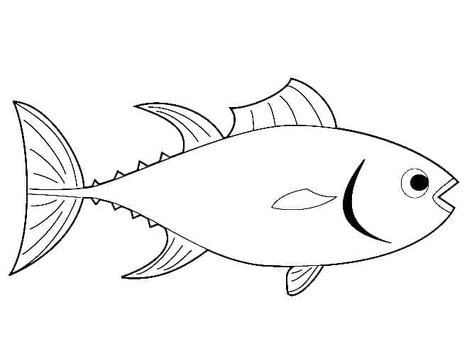 Free Tuna For Children Coloring Page