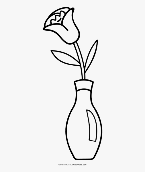 Free Vase With Flowers Coloring Page