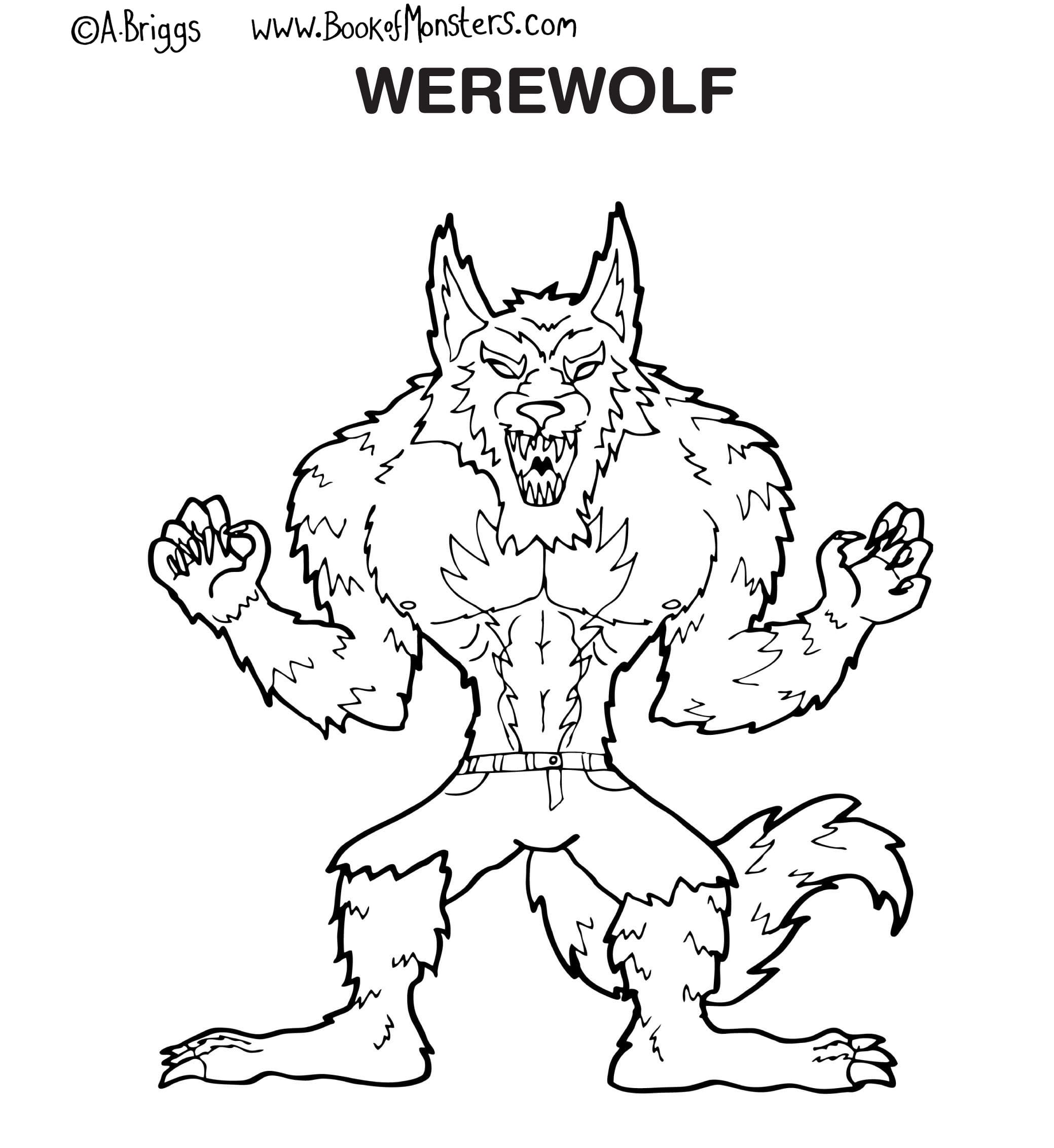 Free Werewolf To Print Coloring Page
