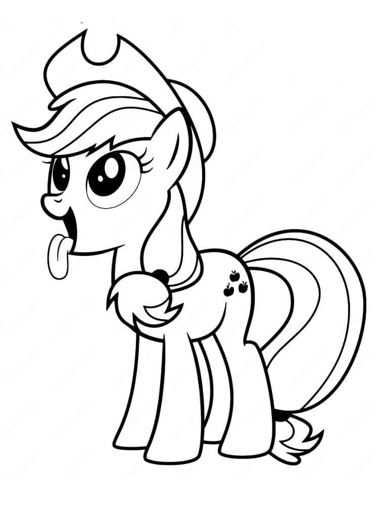 Funny Applejack Coloring Page