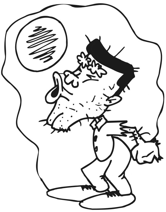 Funny Cartoon Werewolf Free Coloring Page