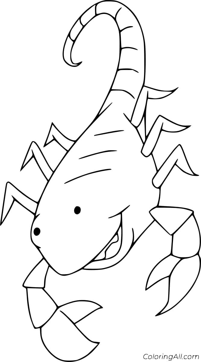 Funny Scorpion Free Printable Coloring Page