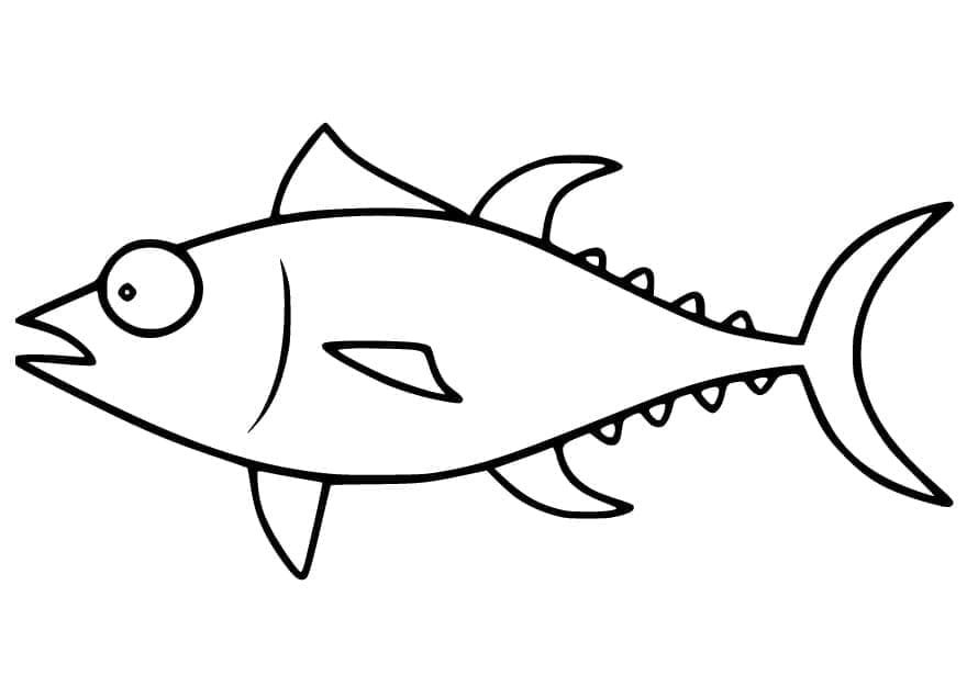 Funny Tuna Image Coloring Page