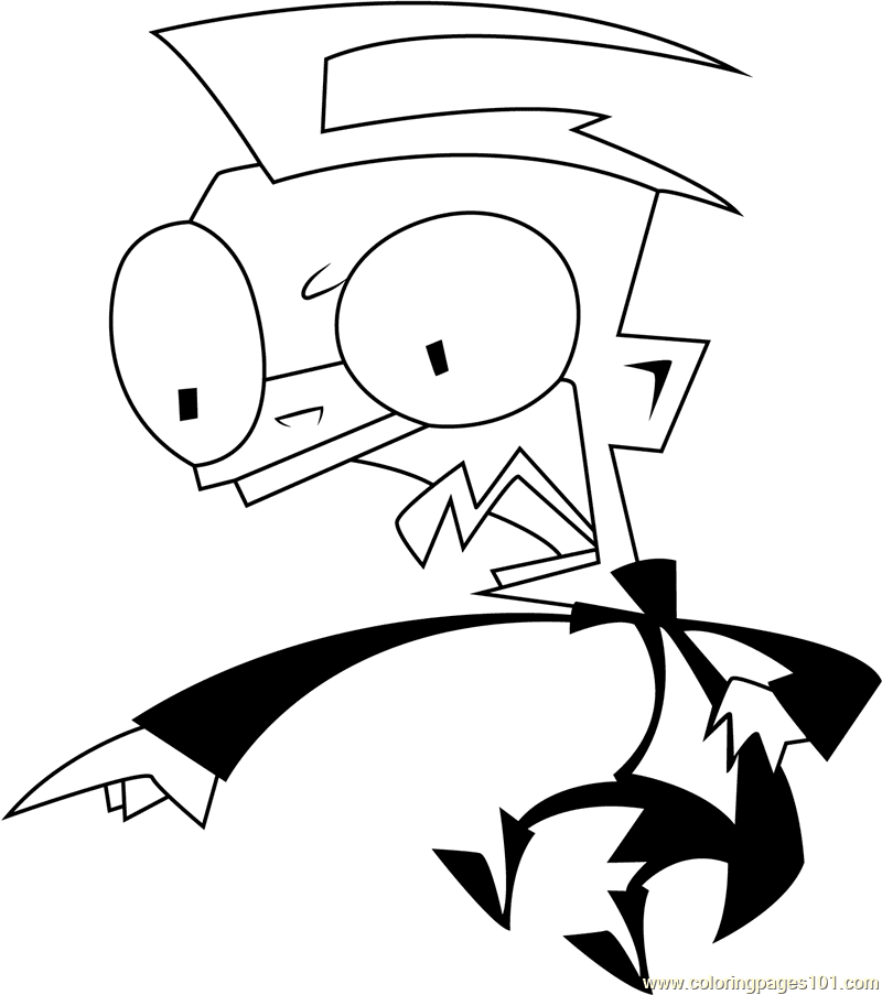 Furious Invader Zim Free Printable Coloring Page