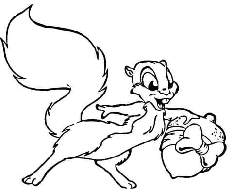 Gift for Squirrel Image Coloring Page