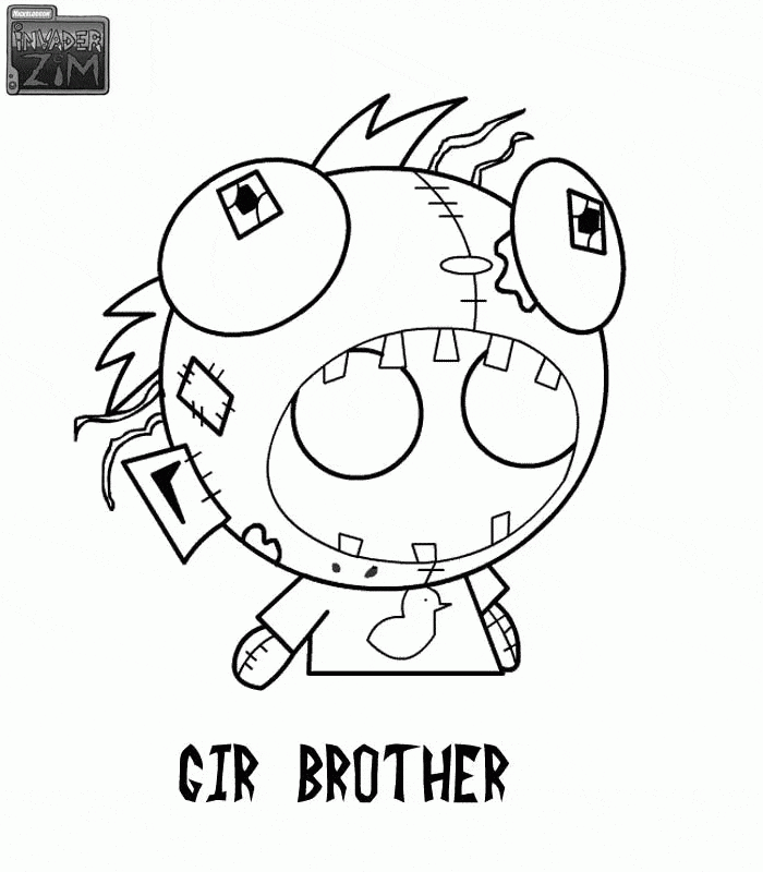 Gir Brother Coloring Free Printable Coloring Page