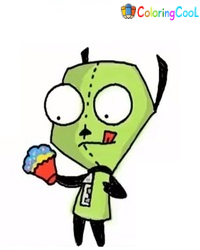 6 Simple Steps To Create Cute Gir Drawing – How To Draw Gir Coloring Page