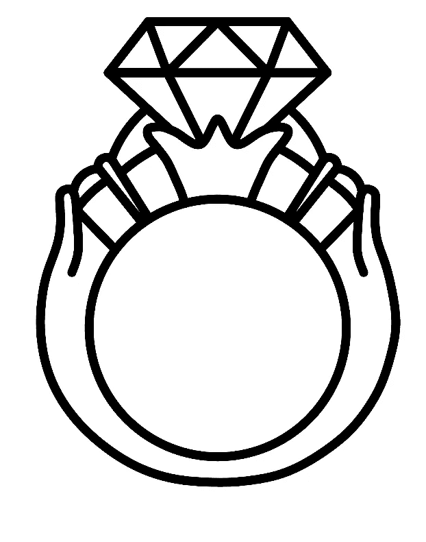 Glitter Diamond Ring Coloring Page