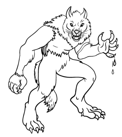 Goosebumps Werewolf Free Printable Coloring Page