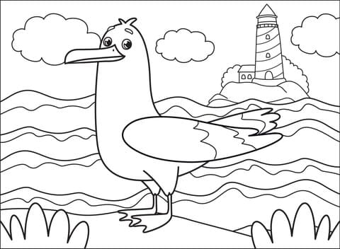 Gull Cute Coloring Page