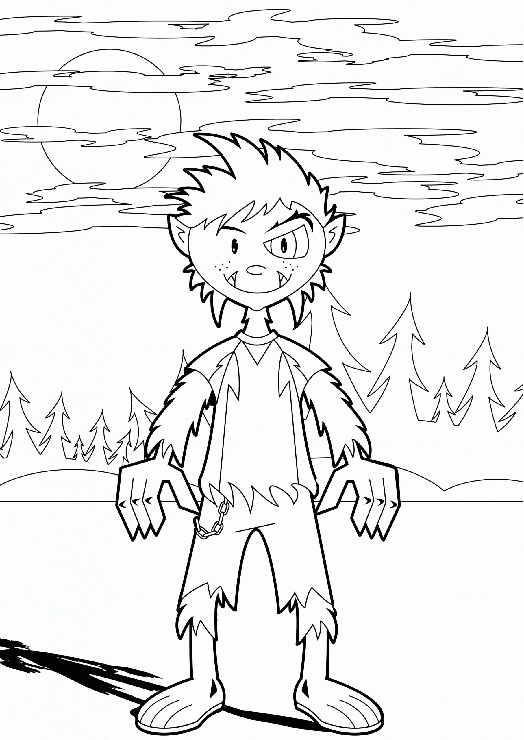 Halloween Coloring Pages Werewolf For Kids