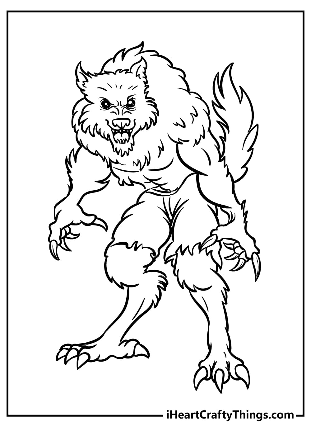 Halloween Werewolf Clipart Free Download Coloring Page