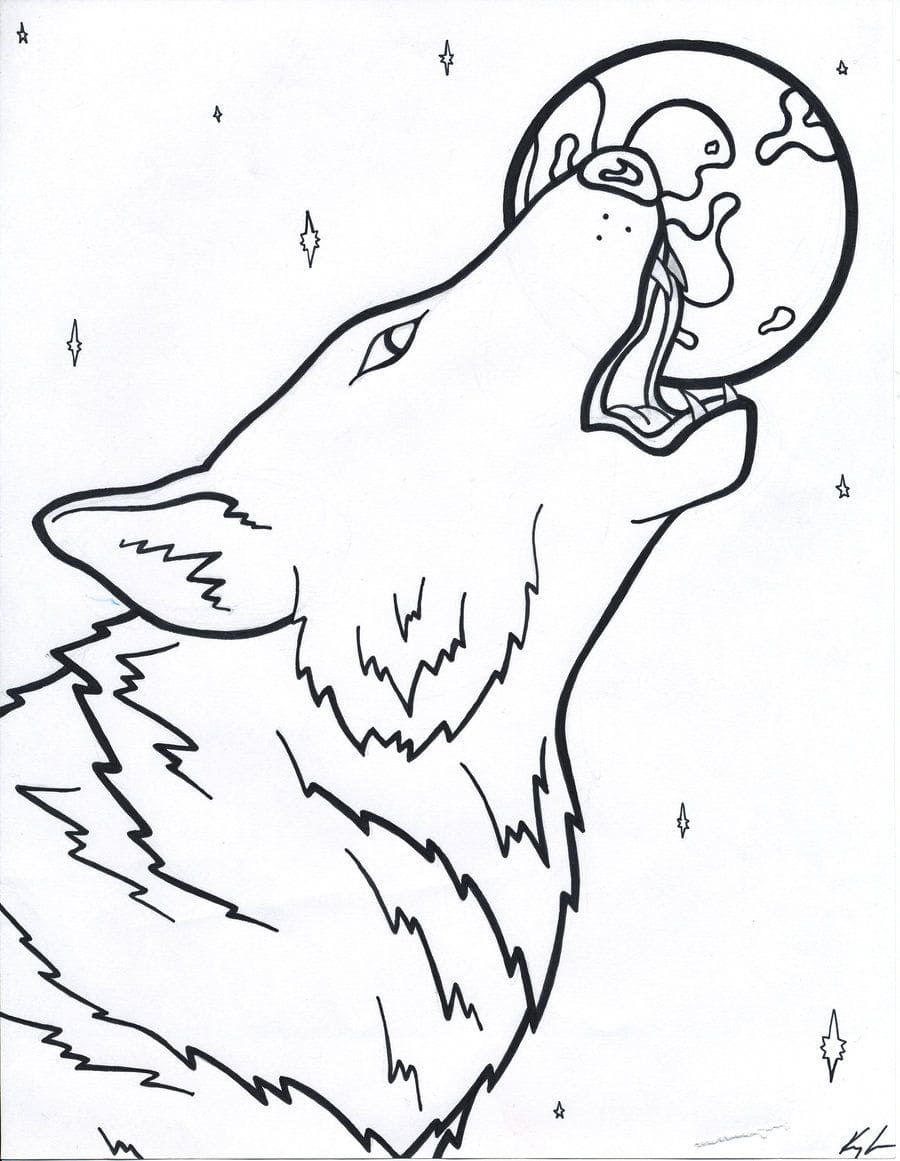 Halloween Werewolf Clipart Coloring Page