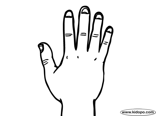 Hand Cute Image Coloring Page
