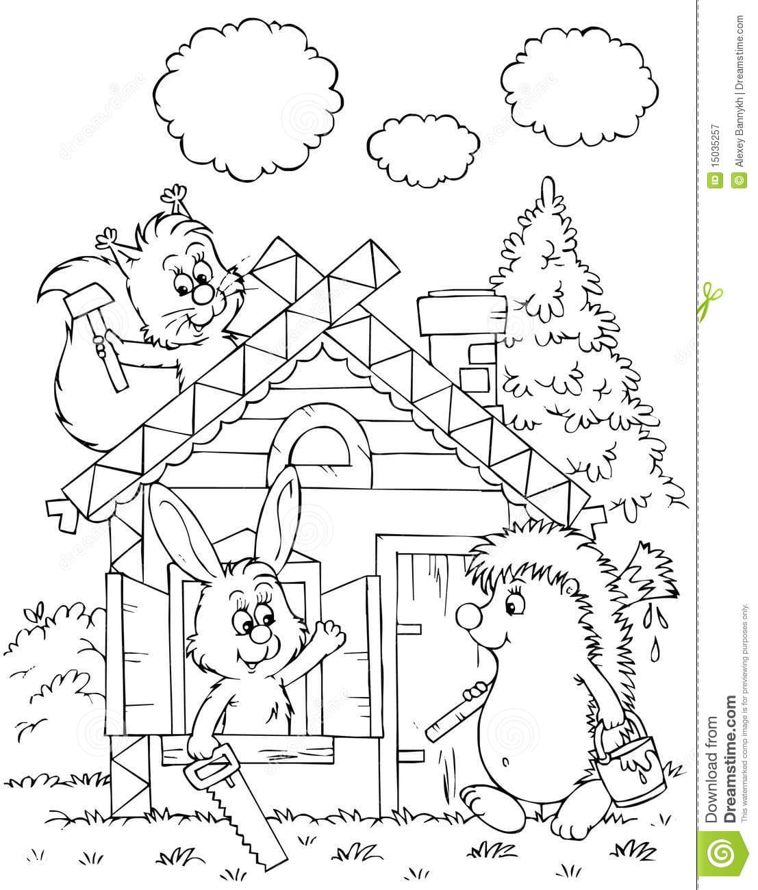 Hand Drawn Squirrel Picture Coloring Page