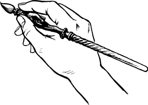 Hand Painting Coloring Page