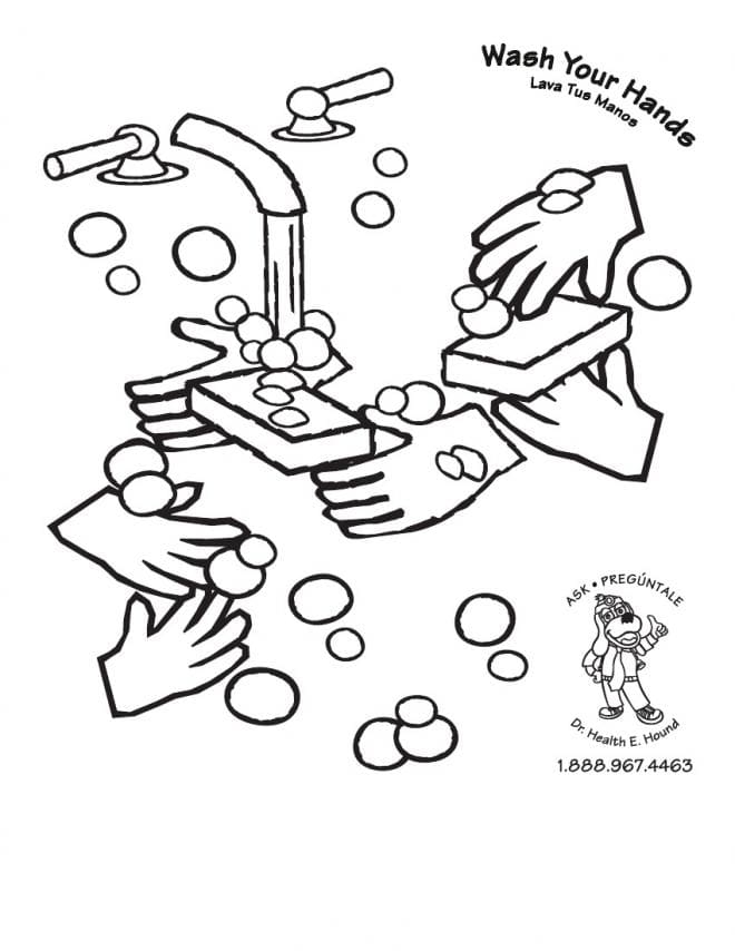 Hand Washing Coloring Pages For Kids Coloring Page