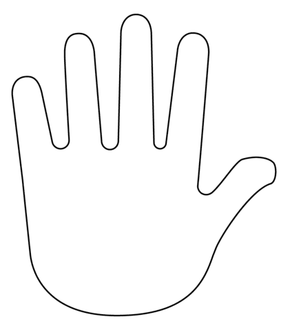 Hand with Fingers Splayed Emoji Image Coloring Page