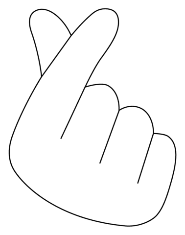 Hand With Index Finger and Thumb Crossed Emoji Coloring Page