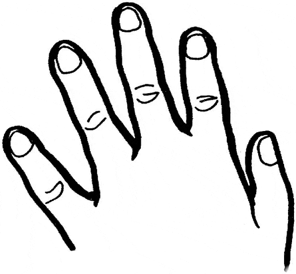 Hands Fingers Coloring Page