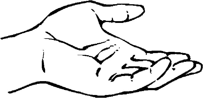 Hands Palm Up Coloring Page
