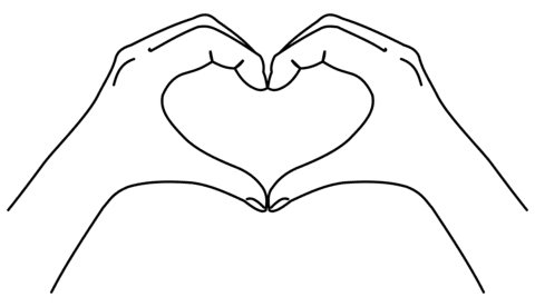 Hands In The Shape Of A Heart Coloring Page
