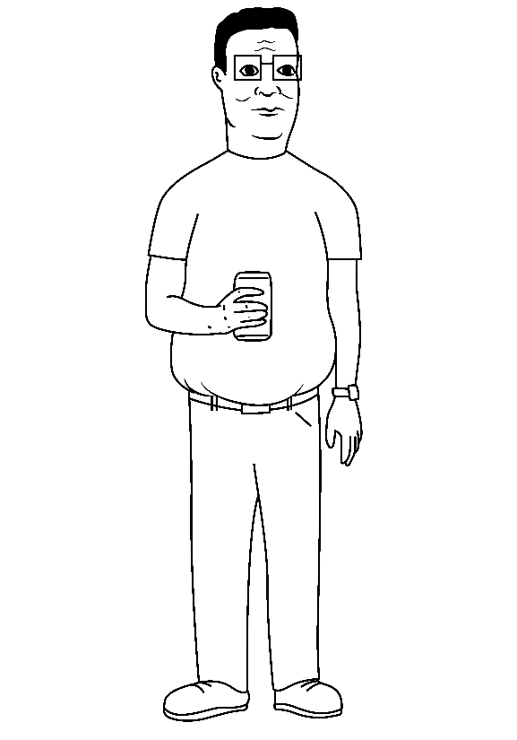 Hank Hill Coloring Page