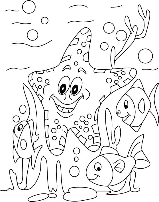 Healthy Starfish Coloring Picture Coloring Page