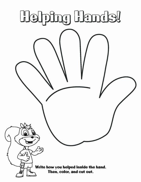 Helping Hands Image Coloring Page