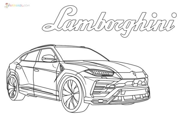 High-quality Coloring Page Of The Lamborghini Urus Coloring Page