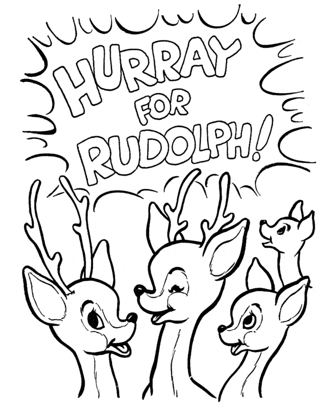 Hurray For Rudolph Image Coloring Page