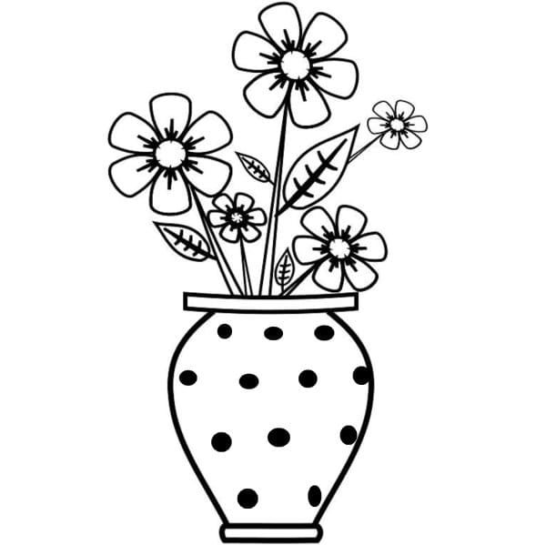 Image Flower Pot Painting Coloring Page